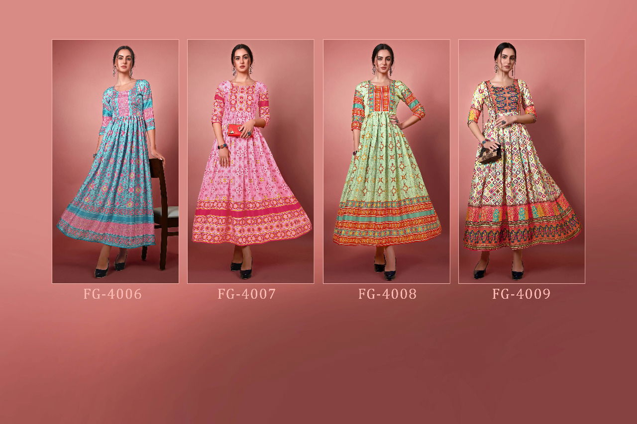 Fg Jennifer 4006 Fancy Anarkali Long Kurti Collection